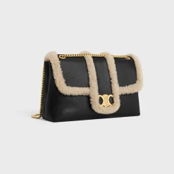 Online LARGE VICTOIRE BAG in CREASED LAMBSKIN AND SHEARLING Women More Lines·Celine Victoire | Categories·Cross-Body Bags