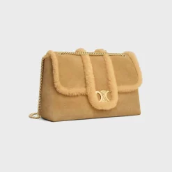 New LARGE VICTOIRE BAG in SUEDE CALFSKIN AND SHEARLING Women More Lines·Celine Victoire | Categories·Cross-Body Bags