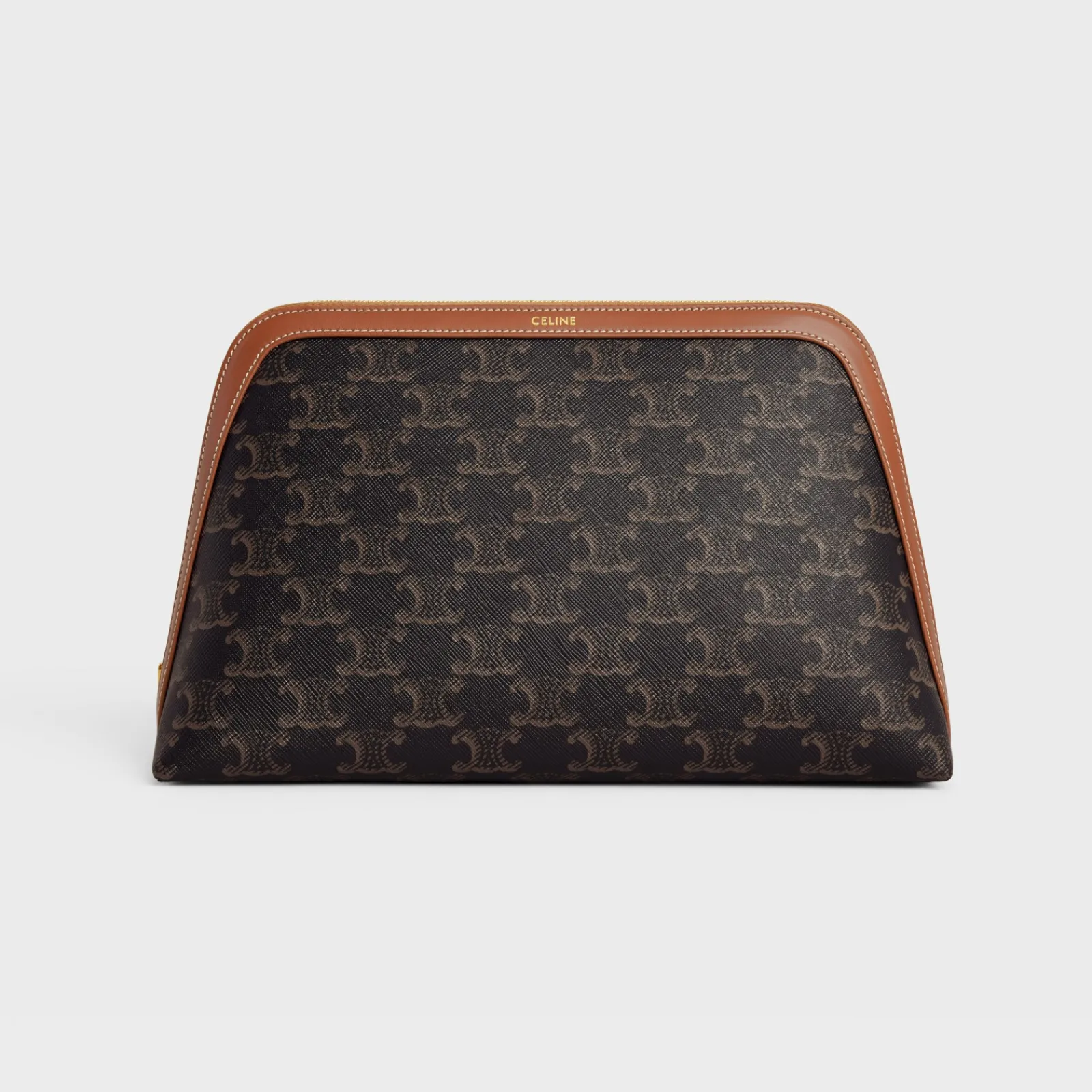 Fashion LARGE COSMETIC POUCH IN TRIOMPHE CANVAS AND CALFSKIN Beauty Accessories | Travel