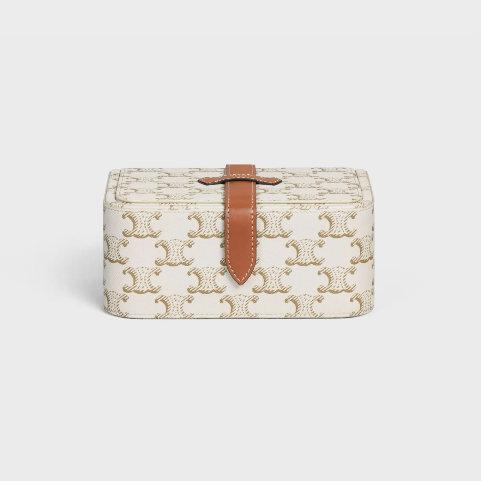 Online Large Jewels Case in Triomphe Canvas and Calfskin Beauty Accessories | Travel