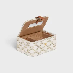 Online Large Jewels Case in Triomphe Canvas and Calfskin Beauty Accessories | Travel