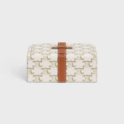 Online Large Jewels Case in Triomphe Canvas and Calfskin Beauty Accessories | Travel