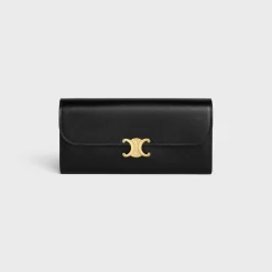 New LARGE WALLET TRIOMPHE in Shiny calfskin Women Triomphe | Categories·Wallets