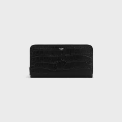 Sale Large zipped wallet in Crocodile Embossed Calfskin Essentials | Categories·Allets
