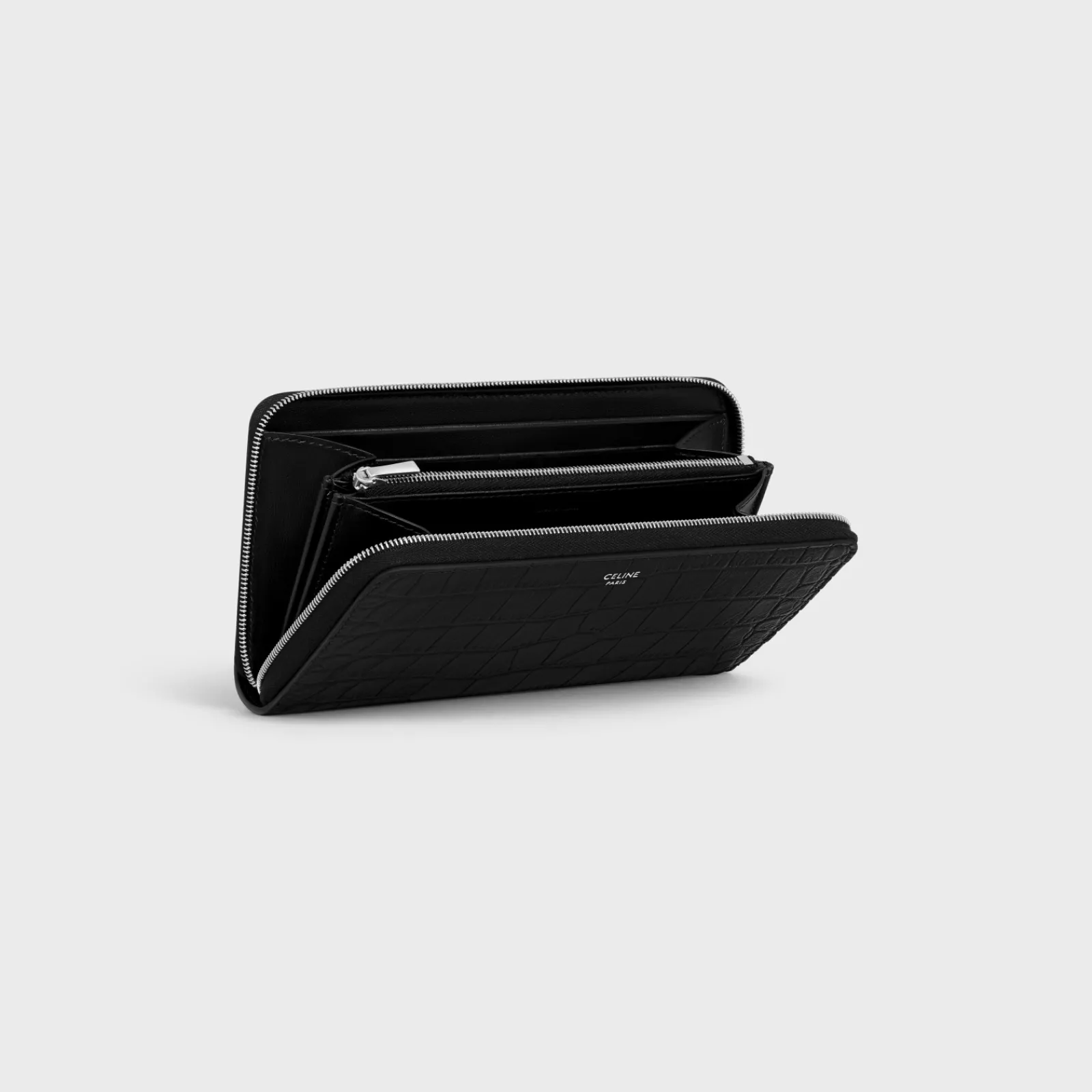 Sale Large zipped wallet in Crocodile Embossed Calfskin Essentials | Categories·Allets