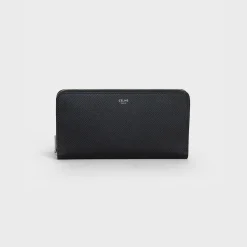Online Large zipped wallet in Grained calfskin Essentials | Categories·Allets