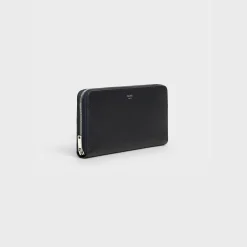 Online Large zipped wallet in Grained calfskin Essentials | Categories·Allets