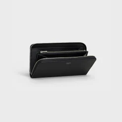 Online Large zipped wallet in Grained calfskin Essentials | Categories·Allets