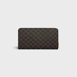 Clearance Large zipped wallet in Triomphe Canvas Women Triomphe Canvas | Triomphe Canvas