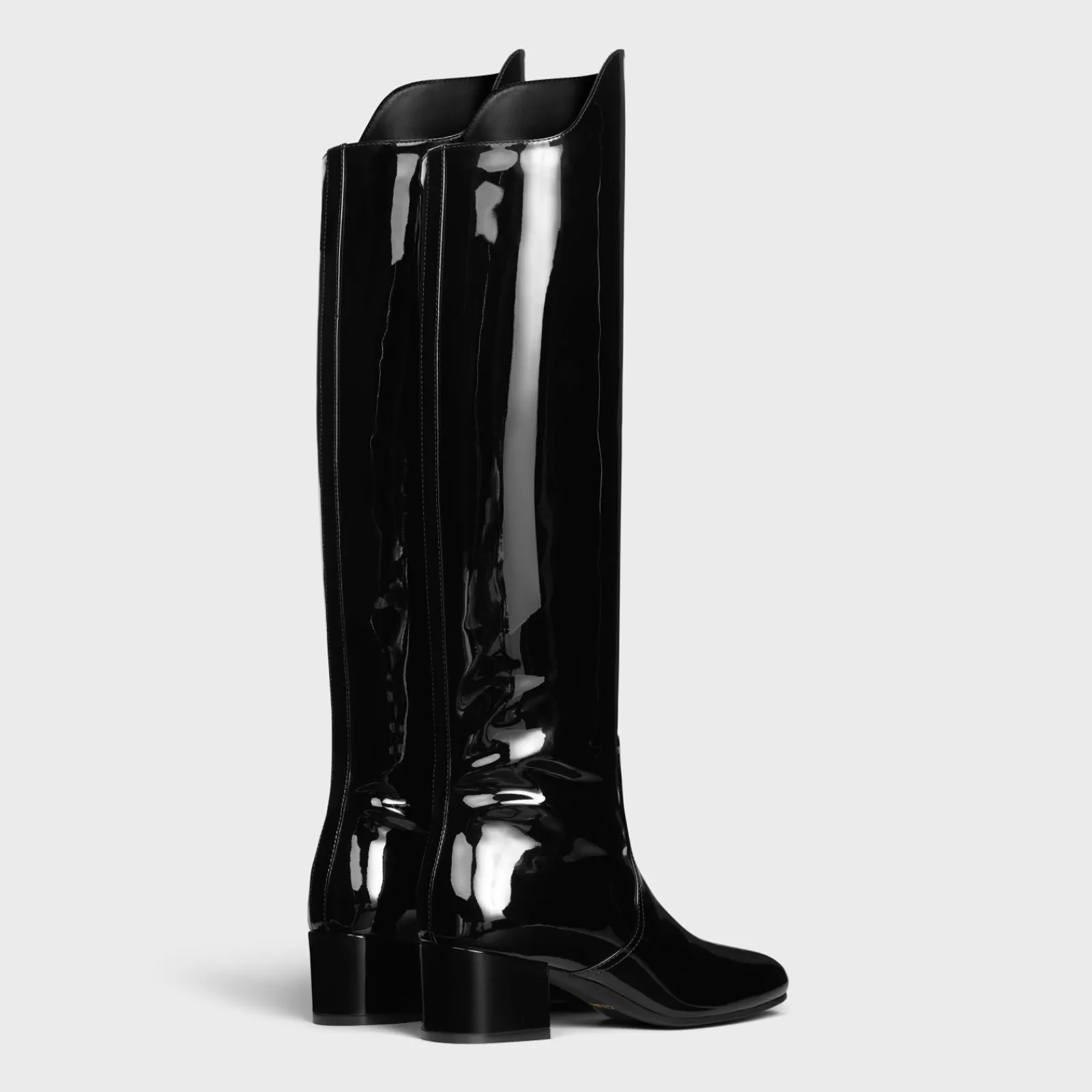 Clearance LES BOTTES TRIOMPHE UNDER THE KNEE BOOT in PATENT CALFSKIN Women Boots And Ankle Boots