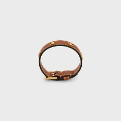 Online Les Cuirs Bracelet in Calfskin and Brass with Gold Finish Women Triomphe | Other Lines