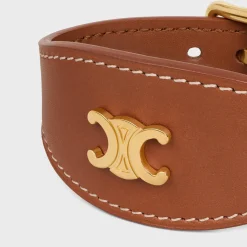 Hot Les Cuirs Bracelet in Calfskin and Brass with Gold Finish Women Triomphe | Other Lines