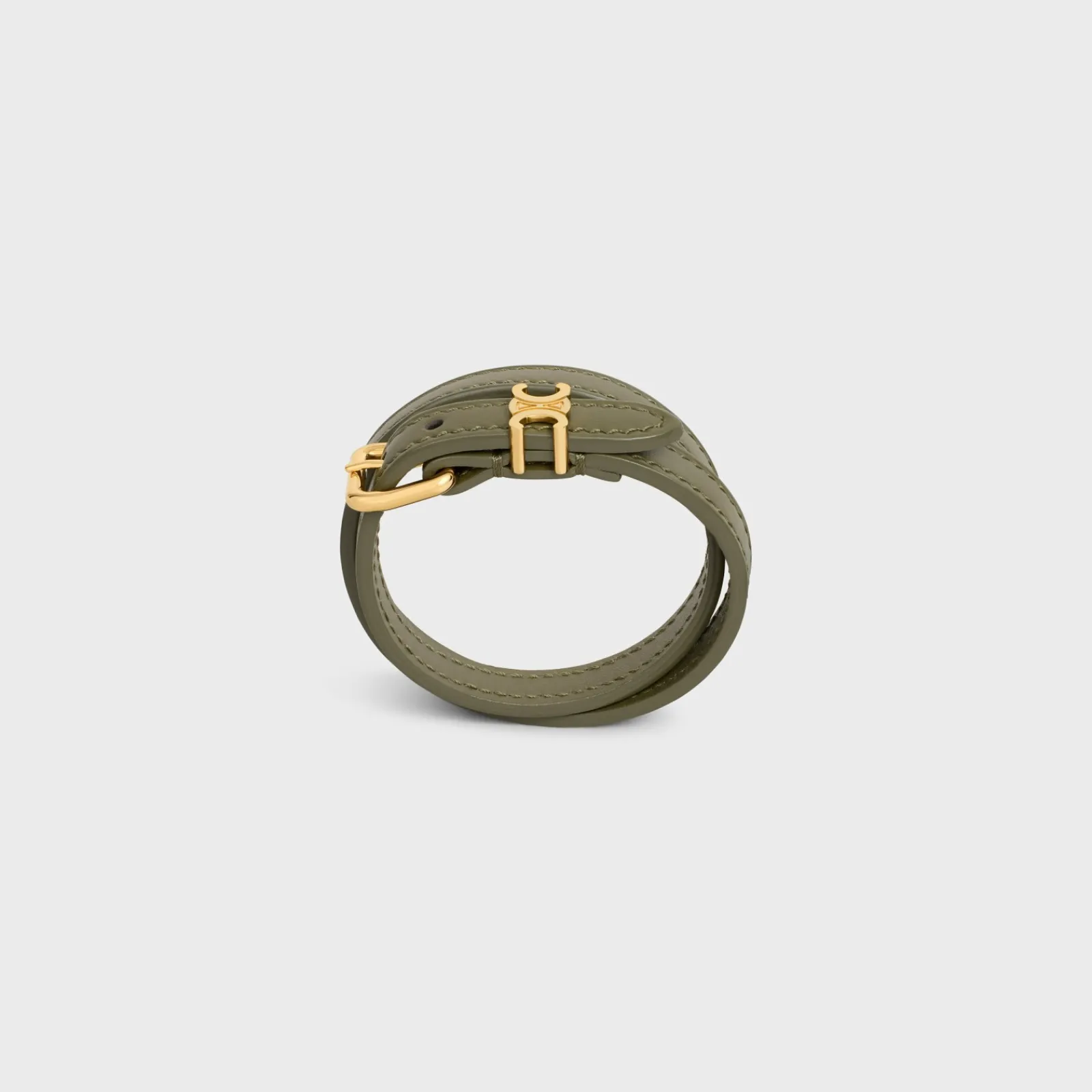 Hot Les Cuirs Double Bracelet in Calfskin and Brass with Gold Finish Women Triomphe | Other Lines