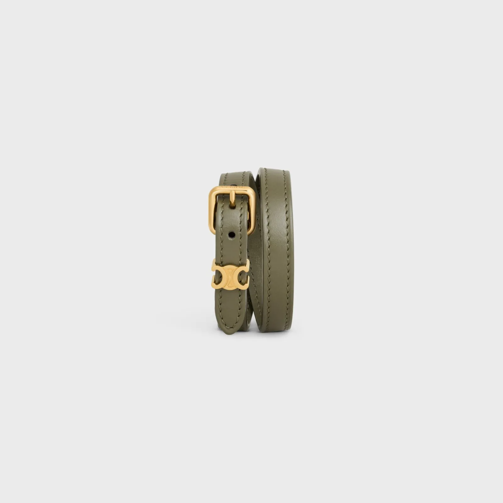 Hot Les Cuirs Double Bracelet in Calfskin and Brass with Gold Finish Women Triomphe | Other Lines