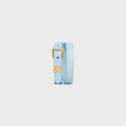 Discount Les Cuirs Double Bracelet in Calfskin and Brass with Gold Finish Women Triomphe | Other Lines