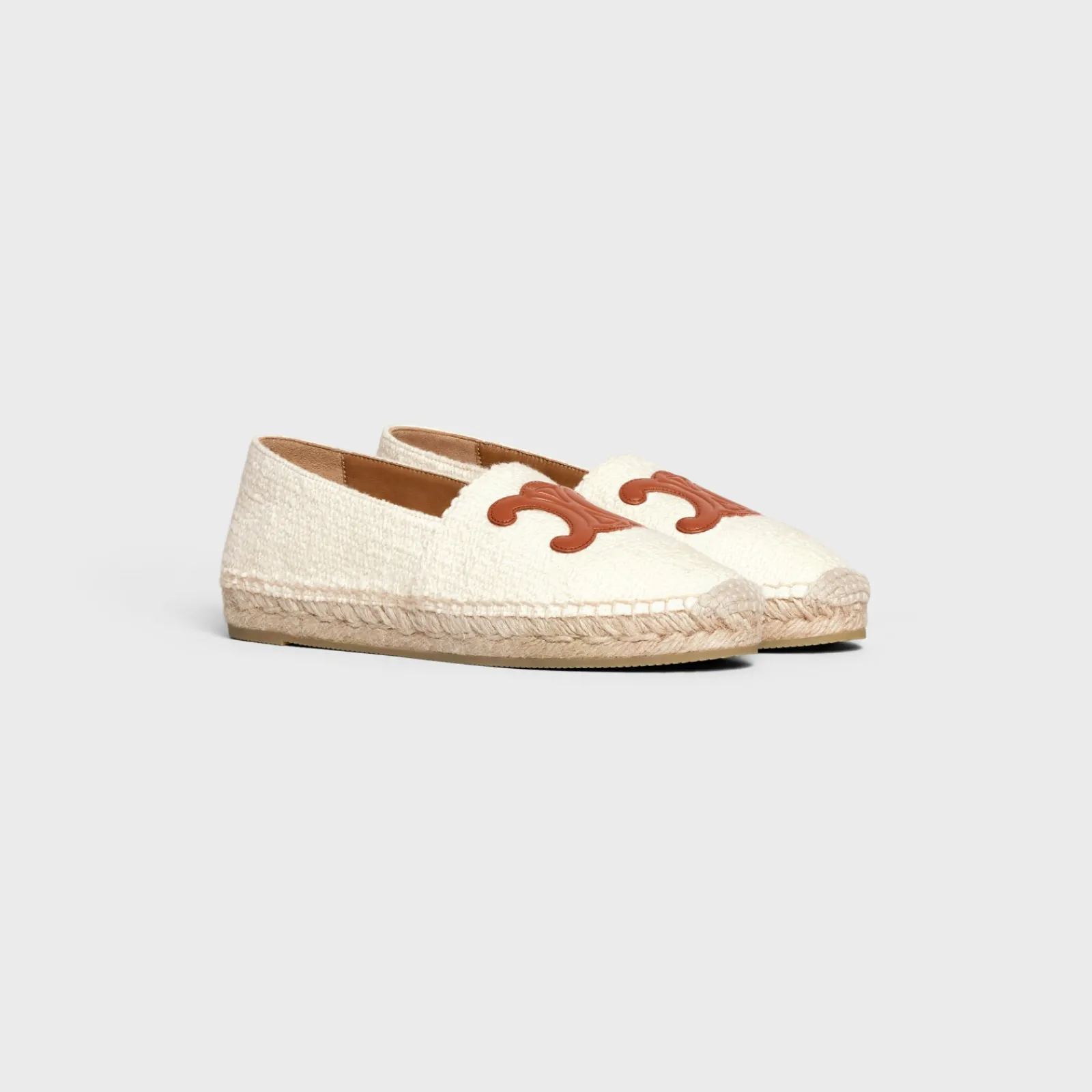 Clearance LES ESPADRILLES in TWEED & CALFSKIN Women Loafers And Flats