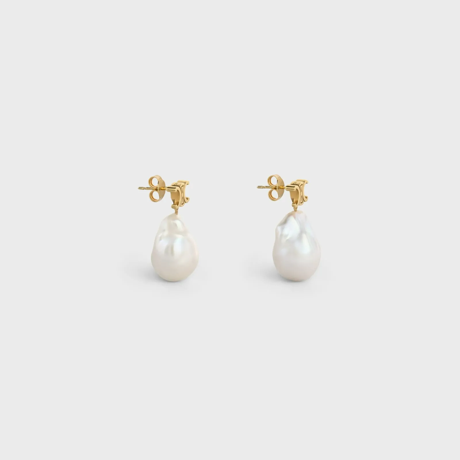 Fashion Les Perles Baroque Earrings in Brass with Gold Finish and Cultured Pearls Women Triomphe | Categories·Earrings