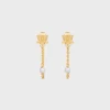 New Les Perles Chain Earrings in Brass with Gold Finish and Resin Pearls Women Triomphe | Categories·Earrings