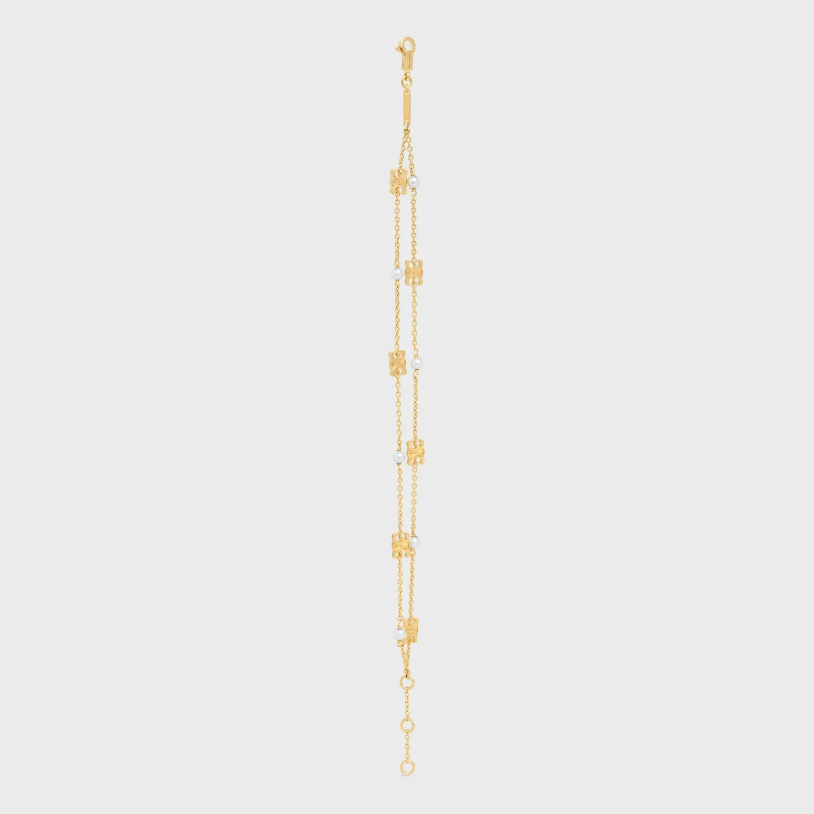 Discount Les Perles Double Bracelet in Brass with Gold Finish and Resin Pearls Women Triomphe | Categories·Bracelets