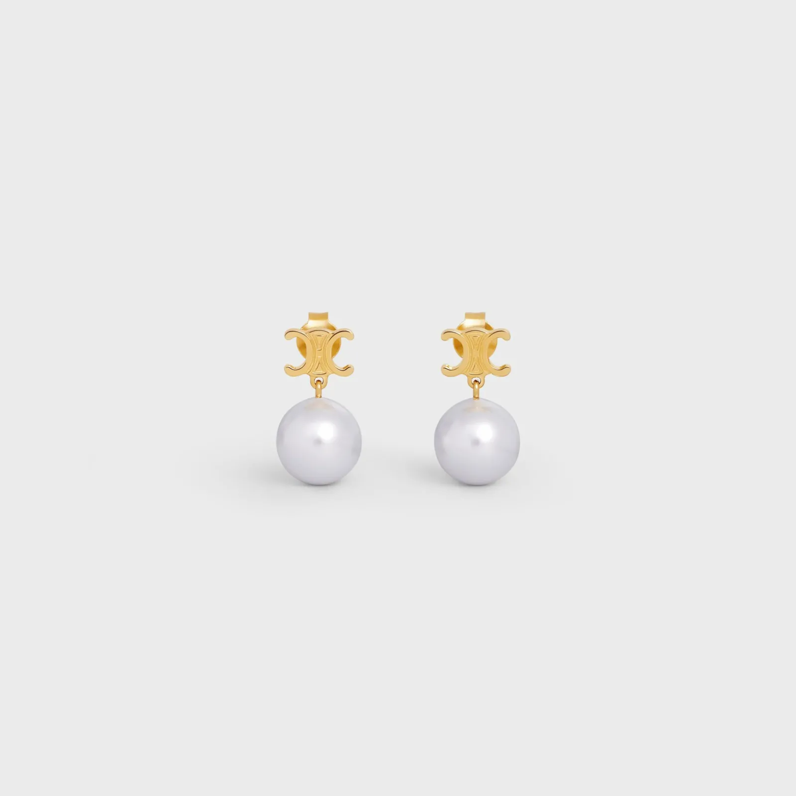Best Les Perles Earrings in Brass with Gold Finish and Glass Pearls Women Triomphe | Categories·Earrings