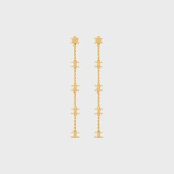 Online Les Perles Long Earrings in Brass with Gold Finish and Resin Pearls Women Triomphe | Categories·Earrings