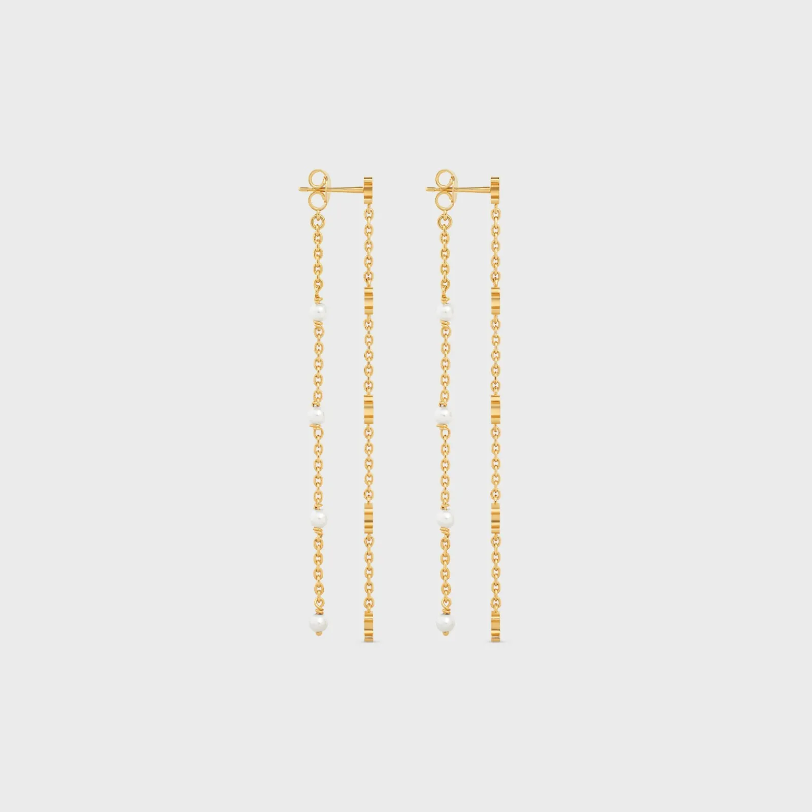 Online Les Perles Long Earrings in Brass with Gold Finish and Resin Pearls Women Triomphe | Categories·Earrings