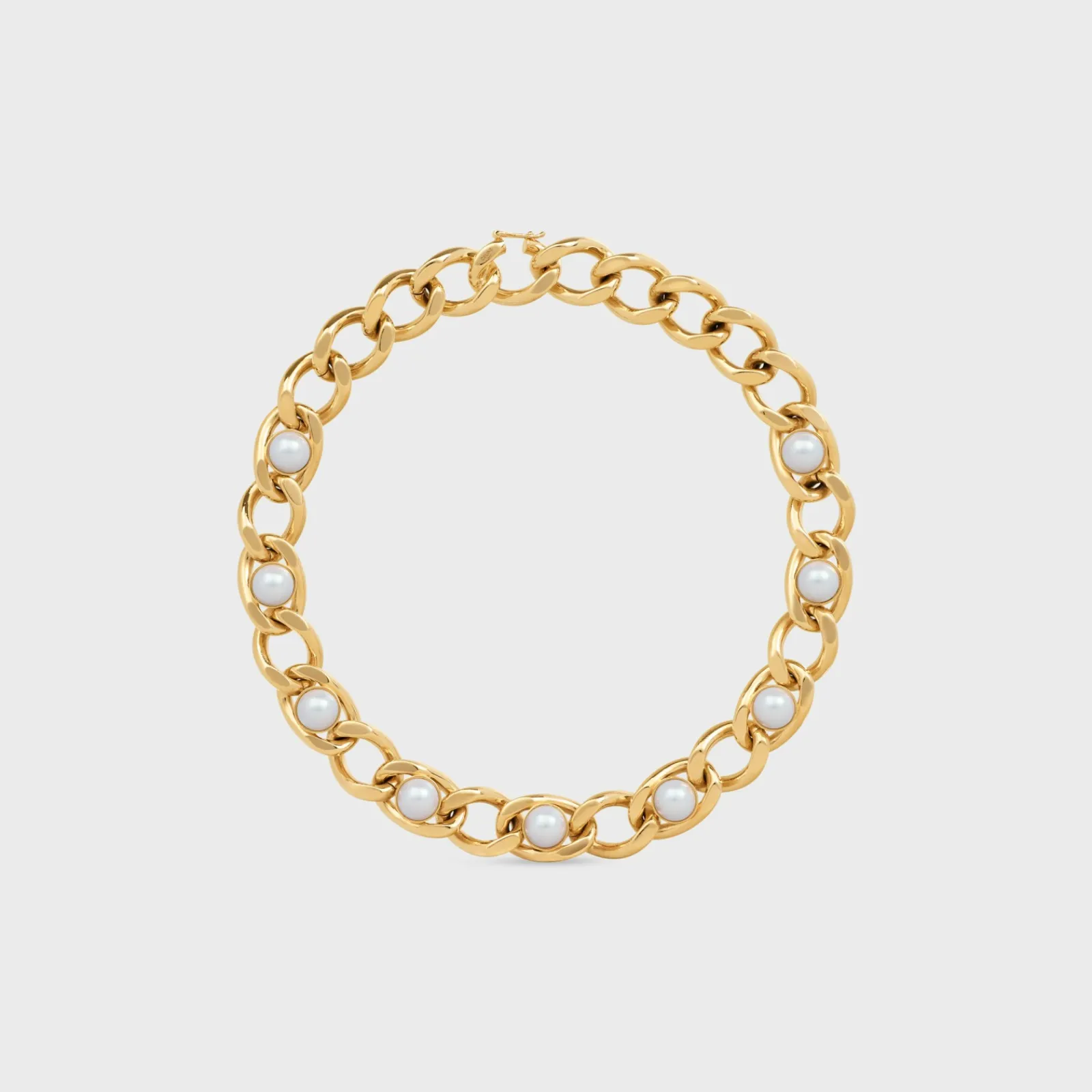Online Les Perles Maillon Necklace in Brass with Gold Finish and Resin Pearls Women Other Lines | Categories·Necklaces