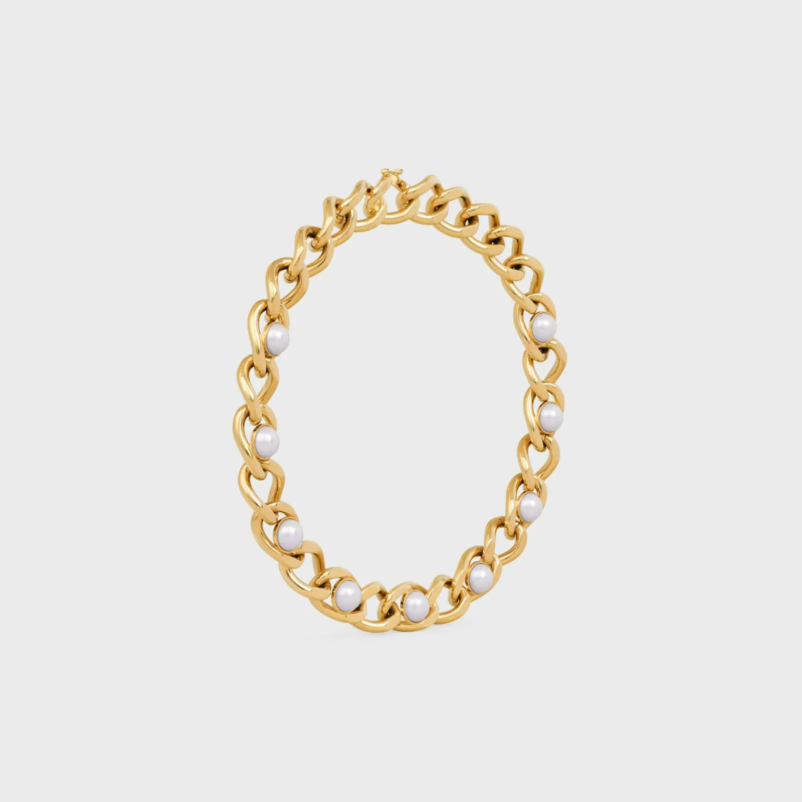 Online Les Perles Maillon Necklace in Brass with Gold Finish and Resin Pearls Women Other Lines | Categories·Necklaces