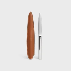 Online Letter Opener in Steel and calfskin CASE Stationery