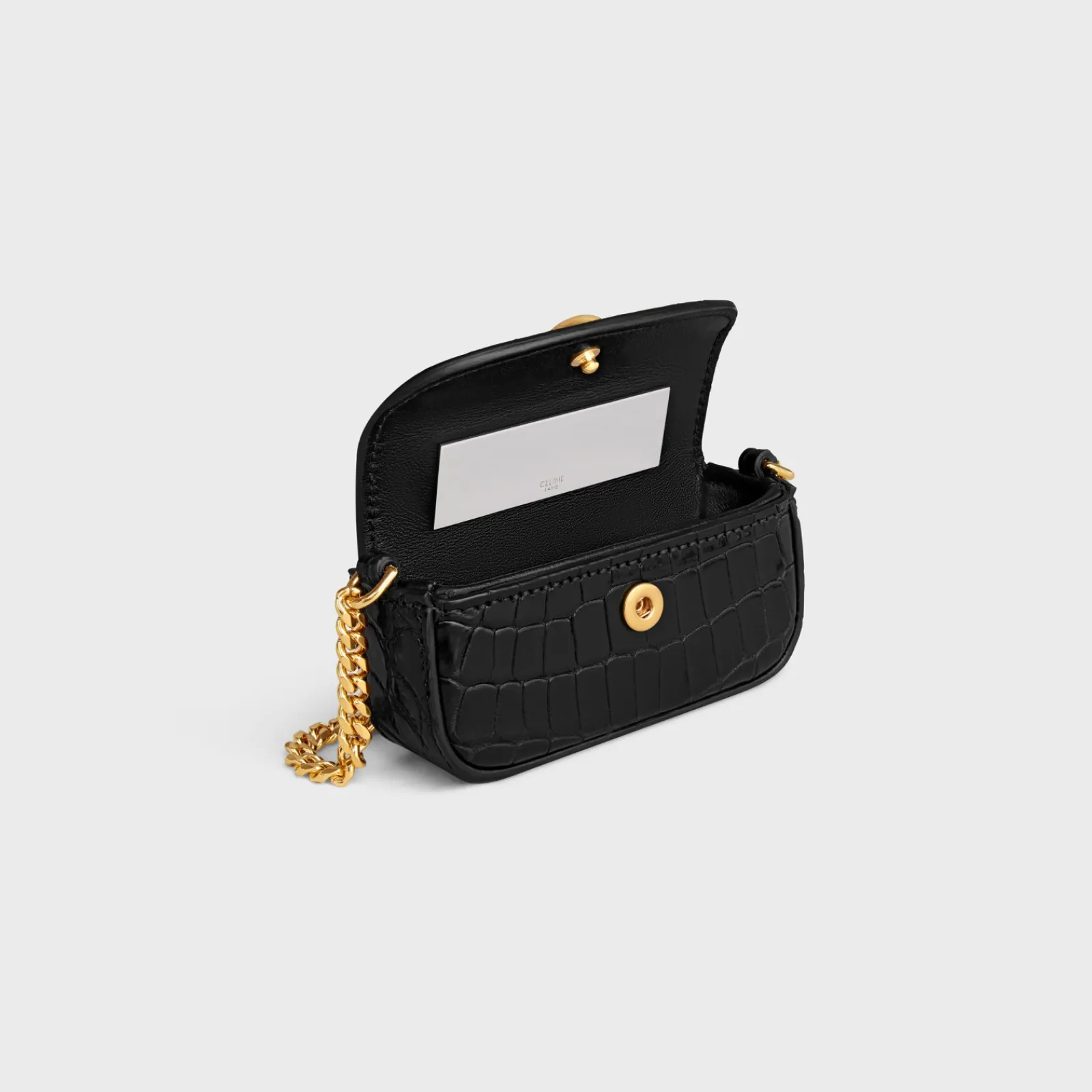 New LIPSTICK CASE ON CHAIN IN NILOTICUS CROCODILE Beauty Accessories | Travel