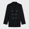 Best long blazer in diagonal wool Women Jackets