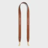 Discount Long Strap in smooth CALFSKIN WITH EMBROIDERY with Gold Finishing Women Categories·Straps And Accessories
