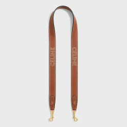 Discount Long Strap in smooth CALFSKIN WITH EMBROIDERY with Gold Finishing Women Categories·Straps And Accessories