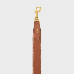 Discount Long Strap in smooth CALFSKIN WITH EMBROIDERY with Gold Finishing Women Categories·Straps And Accessories