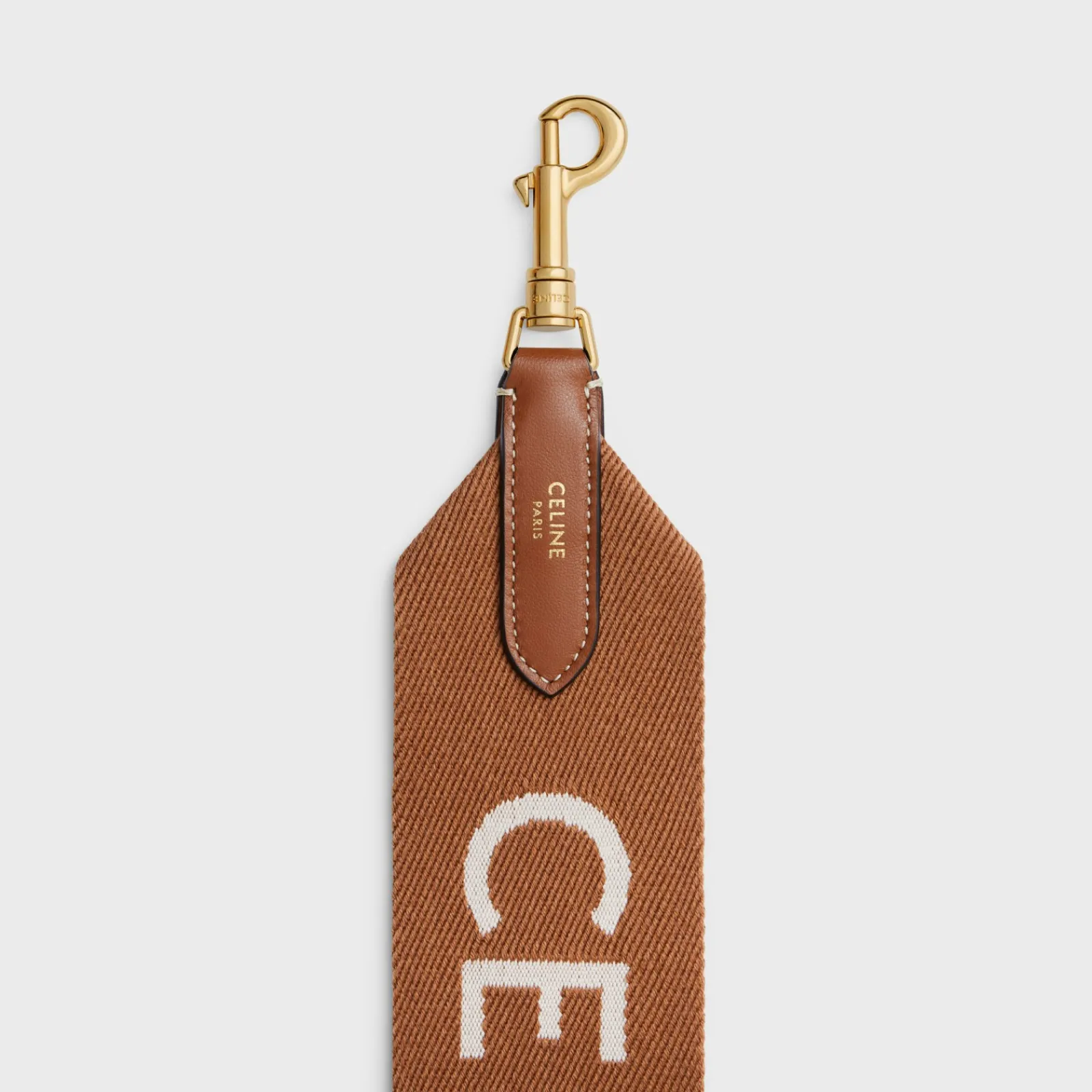 Fashion Long Strap in Wool with jacquard with GOLD FINISHING Women Categories·Straps And Accessories