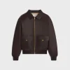 Outlet loose aviator blouson jacket in soft lambskin Women Jackets | Leather And Shearling