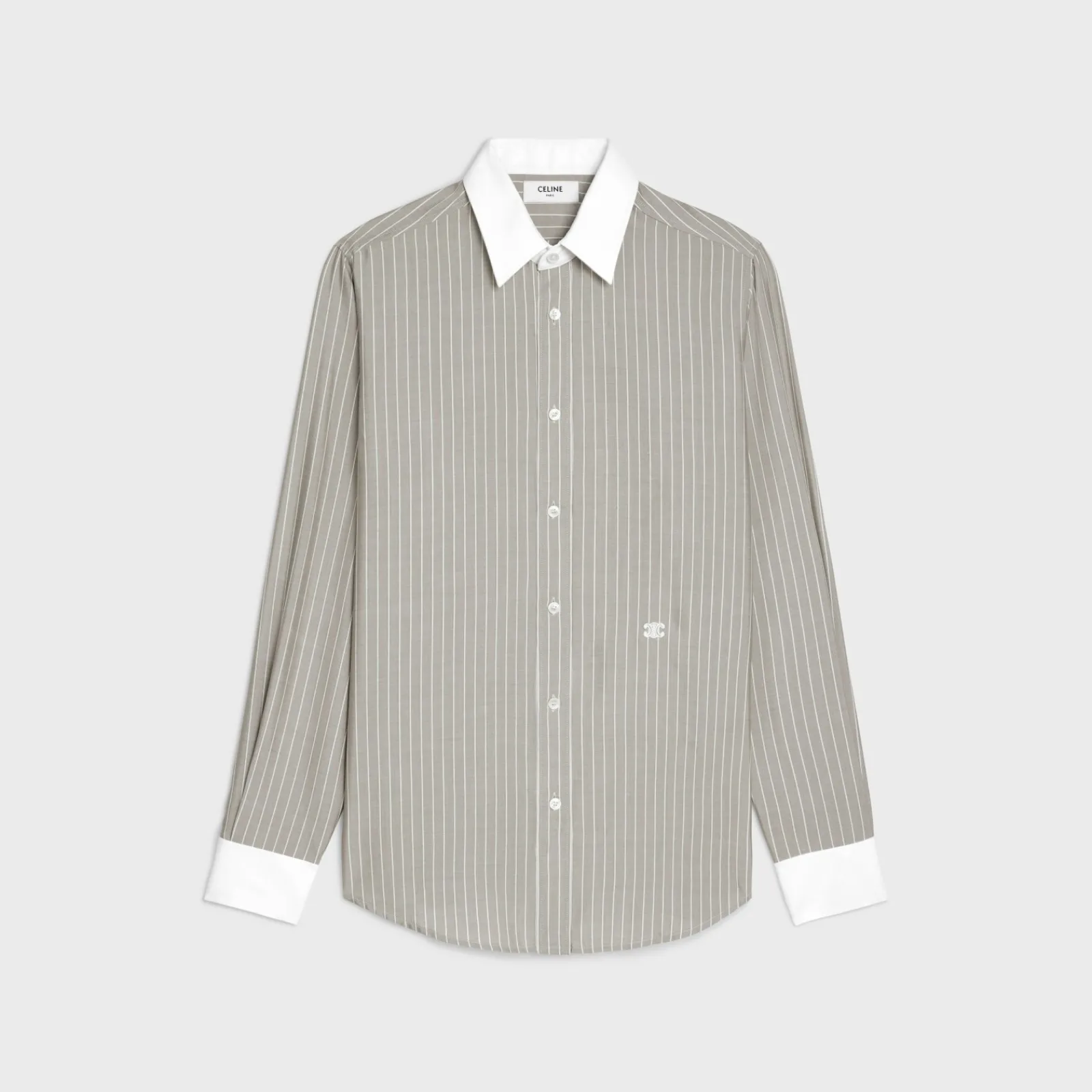 Fashion loose carnaby shirt in striped silk Shirts