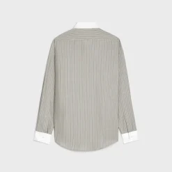 Fashion loose carnaby shirt in striped silk Shirts