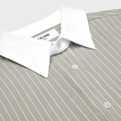 Fashion loose carnaby shirt in striped silk Shirts