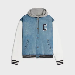 Online loose teddy jacket in pismo wash denim Denim