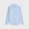 Fashion loose shirt in striped cotton linen Shirts