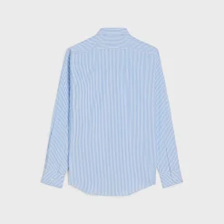 Fashion loose shirt in striped cotton linen Shirts