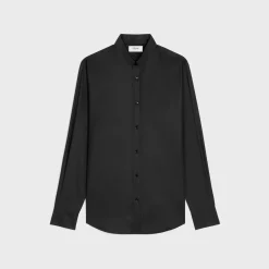 Fashion loose shirt with inverted collar in cotton poplin Shirts