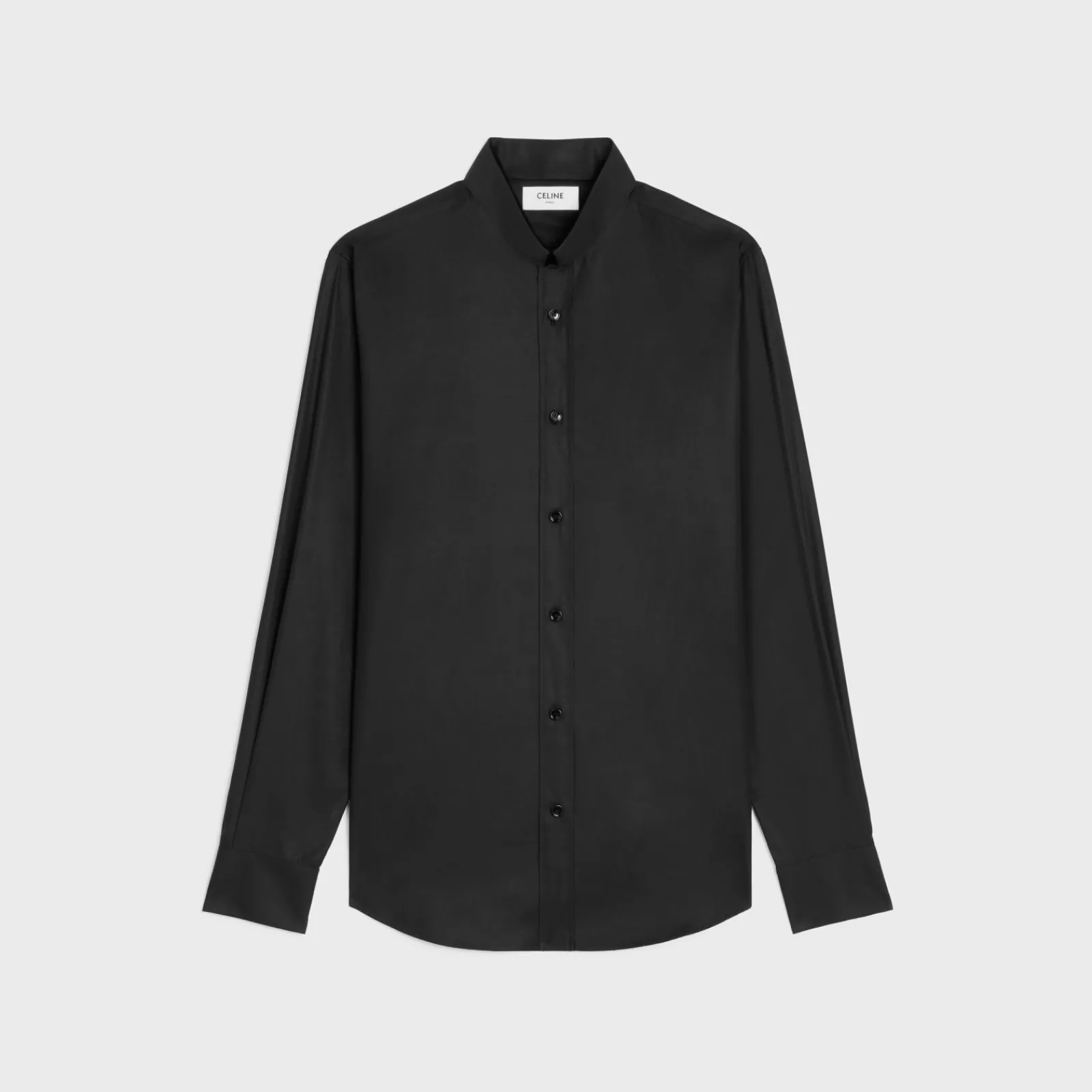 Fashion loose shirt with inverted collar in cotton poplin Shirts