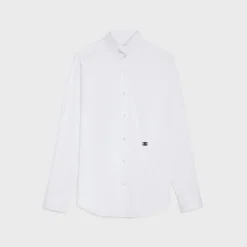 Online loose shirt with upturned collar in cotton poplin Shirts