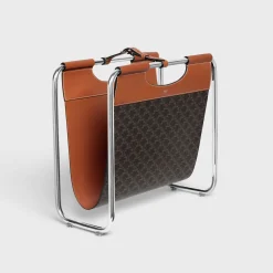 New Magazine rack in triomphe canvas and aluminium Stationery