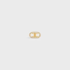 Outlet Maillon Triomphe Stud in Yellow Gold and Diamonds Women Maillon Triomphe | Categories·Earrings