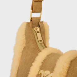 Fashion MEDIUM AVA TRIOMPHE BAG in SUEDE CALFSKIN AND SHEARLING Women More Lines·Ava | Categories·Shoulder Bags