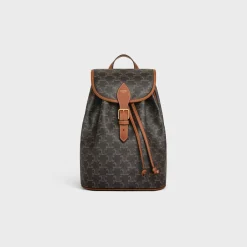 Outlet MEDIUM BACKPACK FOLCO in Triomphe Canvas and calfskin Women Triomphe Canvas