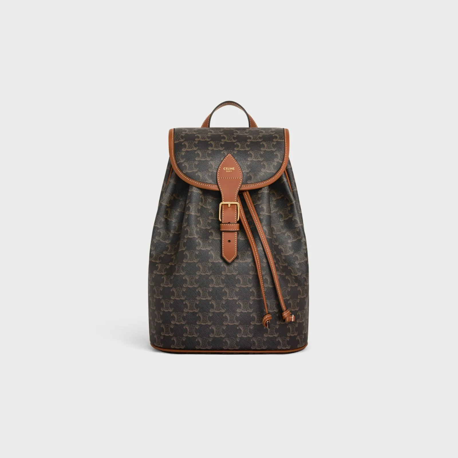 Outlet MEDIUM BACKPACK FOLCO in Triomphe Canvas and calfskin Women Triomphe Canvas